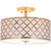 SAFAVIEH Collection Kora Quatrefoil 3 15″ Flush Mount Light(Gold)
