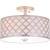 SAFAVIEH Collection Kora Quatrefoil 3 15″ Flush Mount Light(Silver)