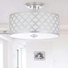 SAFAVIEH Collection Kora Quatrefoil 3 15″ Flush Mount Light(Silver)