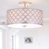 SAFAVIEH Collection Kora Quatrefoil 3 15″ Flush Mount Light(Silver)