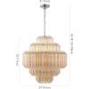 SAFAVIEH Couture Lighting Collection Adaline Art Deco Nickel/Clear Glass Tiered Hanging Adjustable Chandelier Light Fixture (LED Bulbs Included)