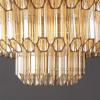SAFAVIEH Couture Lighting Collection Adaline Art Deco Nickel/Clear Glass Tiered Hanging Adjustable Chandelier Light Fixture (LED Bulbs Included)