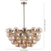 SAFAVIEH Couture Lighting Collection Raphaela Retro Gold/White Glass Globe Adjustable Chandelier (LED Bulbs Included)