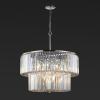 SAFAVIEH Couture Lighting Collection Viviann Art Deco Chrome/Clear Crystal 2-Tier Hanging Adjustable Chandelier Light Fixture (LED Bulbs Included)