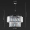SAFAVIEH Couture Lighting Collection Viviann Art Deco Chrome/Clear Crystal 2-Tier Hanging Adjustable Chandelier Light Fixture (LED Bulbs Included)