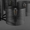 SAFAVIEH Couture Lighting Collection Zachaeus Industrial Gold Metal Mesh 6-Light Hanging Adjustable Chandelier Light Fixture (LED Bulbs Included)(Black)