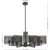 SAFAVIEH Couture Lighting Collection Zachaeus Industrial Gold Metal Mesh 6-Light Hanging Adjustable Chandelier Light Fixture (LED Bulbs Included)(Black)