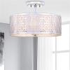 SAFAVIEH FLU4001C Collection Vera Chain-Link 3 15.5″ Chrome Mount Flush Light, 0(Chrome)