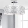 SAFAVIEH FLU4001C Collection Vera Chain-Link 3 15.5″ Chrome Mount Flush Light, 0(Chrome)
