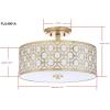 SAFAVIEH FLU4001C Collection Vera Chain-Link 3 15.5″ Chrome Mount Flush Light, 0(Gold)