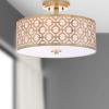 SAFAVIEH FLU4001C Collection Vera Chain-Link 3 15.5″ Chrome Mount Flush Light, 0(Gold)