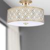 SAFAVIEH FLU4001C Collection Vera Chain-Link 3 15.5″ Chrome Mount Flush Light, 0(Gold)