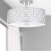 SAFAVIEH FLU4001C Collection Vera Chain-Link 3 15.5″ Chrome Mount Flush Light, 0(Silver)