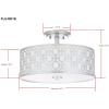 SAFAVIEH FLU4001C Collection Vera Chain-Link 3 15.5″ Chrome Mount Flush Light, 0(Silver)