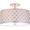 SAFAVIEH FLU4002C Collection Hutch 3 16″ Chrome Mount Flush Light, 0(Silver)
