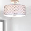 SAFAVIEH FLU4002C Collection Hutch 3 16″ Chrome Mount Flush Light, 0(Silver)