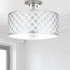 SAFAVIEH FLU4002C Collection Hutch 3 16″ Chrome Mount Flush Light, 0(Silver)