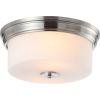 SAFAVIEH FLU4041A Dalen Brush Nickel and White 2-Light (LED Bulbs Included) Flush Mount