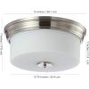 SAFAVIEH FLU4041A Dalen Brush Nickel and White 2-Light (LED Bulbs Included) Flush Mount