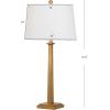SAFAVIEH Lighting Collection – Andino Set of 2 Gold Leaf Table Lamps with White Drum Shades, 32-Inch Bedroom or Living Room Lamps, LED Bulbs Included (TBL4024A-SET2)