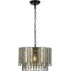 SAFAVIEH Lighting Collection Art Deco Gresher Oil Rubbed Bronze/Black Adjustable Hanging Adjustable Chandelier Light Fixture (LED Bulb Included)