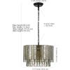 SAFAVIEH Lighting Collection Art Deco Gresher Oil Rubbed Bronze/Black Adjustable Hanging Adjustable Chandelier Light Fixture (LED Bulb Included)