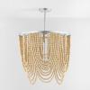 SAFAVIEH Lighting Collection Bressi Boho Coastal Silver/Natural 4-Light 21-inch Chandelier