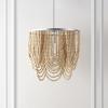 SAFAVIEH Lighting Collection Bressi Boho Coastal Silver/Natural 4-Light 21-inch Chandelier