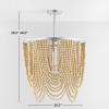 SAFAVIEH Lighting Collection Bressi Boho Coastal Silver/Natural 4-Light 21-inch Chandelier