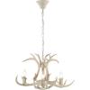 SAFAVIEH Lighting Collection Cenwyn Rustic Farmhouse Antique White Antler Chandelier