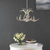 SAFAVIEH Lighting Collection Cenwyn Rustic Farmhouse Antique White Antler Chandelier