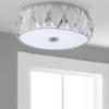 SAFAVIEH Lighting Collection Charing Modern Farmhouse Antique Gold 15-inch Diameter Flush Mount Ceiling Light Fixture (LED Bulbs Included)(Chrome)