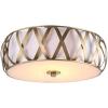 SAFAVIEH Lighting Collection Charing Modern Farmhouse Antique Gold 15-inch Diameter Flush Mount Ceiling Light Fixture (LED Bulbs Included)(Gold)