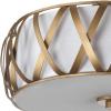 SAFAVIEH Lighting Collection Charing Modern Farmhouse Antique Gold 15-inch Diameter Flush Mount Ceiling Light Fixture (LED Bulbs Included)(Gold)