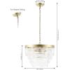 SAFAVIEH Lighting Collection Chrys Glass/Gold 3-Light Adjustable Hanging Adjustable Chandelier Light Fixture (LED Bulbs Included)
