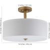 SAFAVIEH Lighting Collection Clara Gold 16-inch Diameter Semi Flush Mount Ceiling Light Fixture (LED Bulbs Included)(Gold)