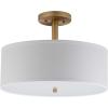 SAFAVIEH Lighting Collection Clara Gold 16-inch Diameter Semi Flush Mount Ceiling Light Fixture (LED Bulbs Included)(Gold)