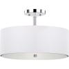SAFAVIEH Lighting Collection Clara Gold 16-inch Diameter Semi Flush Mount Ceiling Light Fixture (LED Bulbs Included)(White / Chrome)