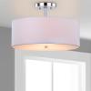 SAFAVIEH Lighting Collection Clara Gold 16-inch Diameter Semi Flush Mount Ceiling Light Fixture (LED Bulbs Included)(White / Chrome)