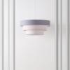 SAFAVIEH Lighting Collection Cleia Navy/White Adjustable Pendant Hanging Light Fixture, Ideal for Dining Room, Kitchen Island, Entryway (LED Bulb Included)(Grey/White)