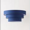 SAFAVIEH Lighting Collection Cleia Navy/White Adjustable Pendant Hanging Light Fixture, Ideal for Dining Room, Kitchen Island, Entryway (LED Bulb Included)(Navy/White)