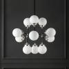SAFAVIEH Lighting Collection Cullen Black/White Glass 31-inch Diameter Adjustable Hanging Chandelier Light Fixture (LED Bulbs Included)