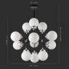 SAFAVIEH Lighting Collection Cullen Black/White Glass 31-inch Diameter Adjustable Hanging Chandelier Light Fixture (LED Bulbs Included)