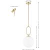 SAFAVIEH Lighting Collection Danva Brass Adjustable Pendant Hanging Light Fixture, Ideal for Dining Room, Kitchen Island, Entryway (LED Bulb Included)