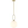 SAFAVIEH Lighting Collection Danva Brass Adjustable Pendant Hanging Light Fixture, Ideal for Dining Room, Kitchen Island, Entryway (LED Bulb Included)
