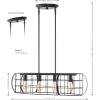 SAFAVIEH Lighting Collection Daxton Industrial Black Linear Cage 4-Light Hanging Adjustable Chandelier Light Fixture (LED Bulbs Included)