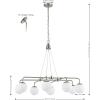 SAFAVIEH Lighting Collection Denneau Brushed Nickel/White 8-Light Hanging Adjustable Chandelier Light Fixture (LED Bulbs Included)