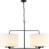 SAFAVIEH Lighting Collection Devney Black/White 6-Light Hanging Adjustable Chandelier Light Fixture (LED Bulbs Included)