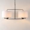 SAFAVIEH Lighting Collection Devney Black/White 6-Light Hanging Adjustable Chandelier Light Fixture (LED Bulbs Included)