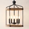 SAFAVIEH Lighting Collection Dwyer Black/Brown 5-Light Adjustable Pendant Chandelier Hanging Light Fixture, Ideal for Dining Room, Kitchen Island, Entryway (LED Bulbs Included)